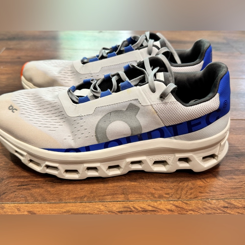 Men’s On Running  Cloud Monster in White and Blue